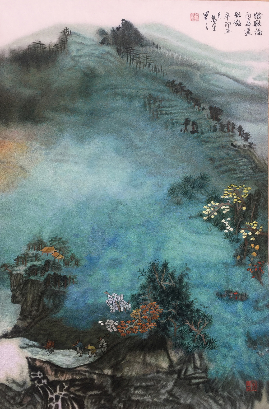 朱军成和贺万里合作的(踏歌图)刺绣作品.jpg