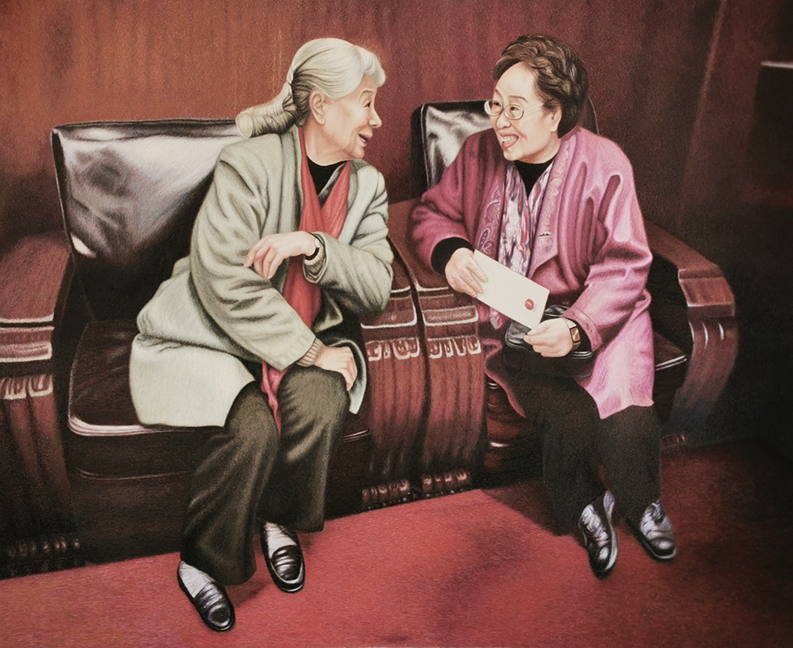 扬州礼好一然绣研究院：刺绣与油画的完美融合《贵宾室里》惊艳问世