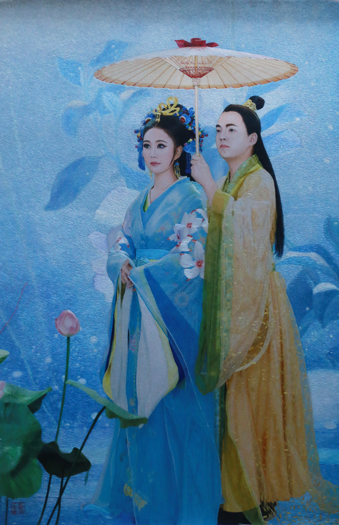 礼好绣院雍总儿子儿媳婚纱照刺绣，精湛技艺与爱的交融.jpg