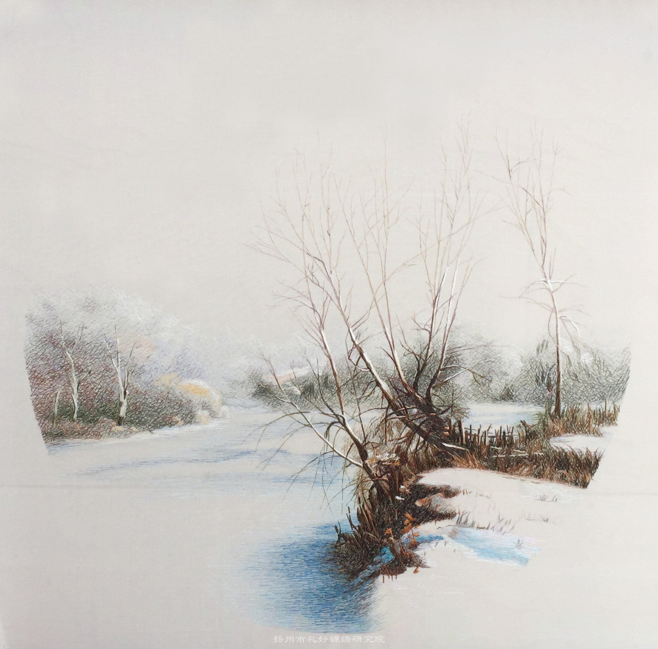 虚实绣《初雪》